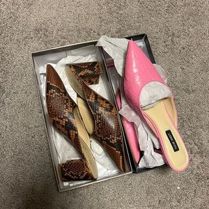 PINK NINE WEST & SNAKESKIN FRANCO SARTO SHORT HEELS! TAKE BOTH!
